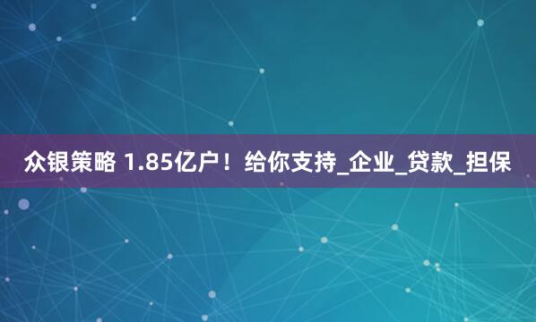 众银策略 1.85亿户！给你支持_企业_贷款_担保